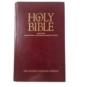 Holy Bible NRSV Apocrypha Hardcover Red American Bible Society Religion Catholic